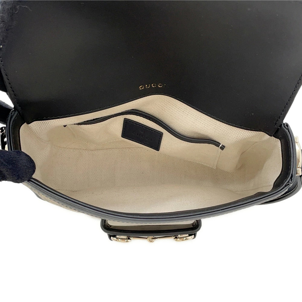 Gucci Soft Bag GG Shoulder Supreme Black Horsebit - Picture 5 of 12
